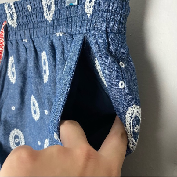 Anthropologie ett:twa Eyelet Chambray Pull On Casual Comfy Shorts size Medium - Picture 4 of 13
